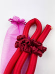 STANDARD Size Silk Heatless Curler with Satin Scrunchies Red