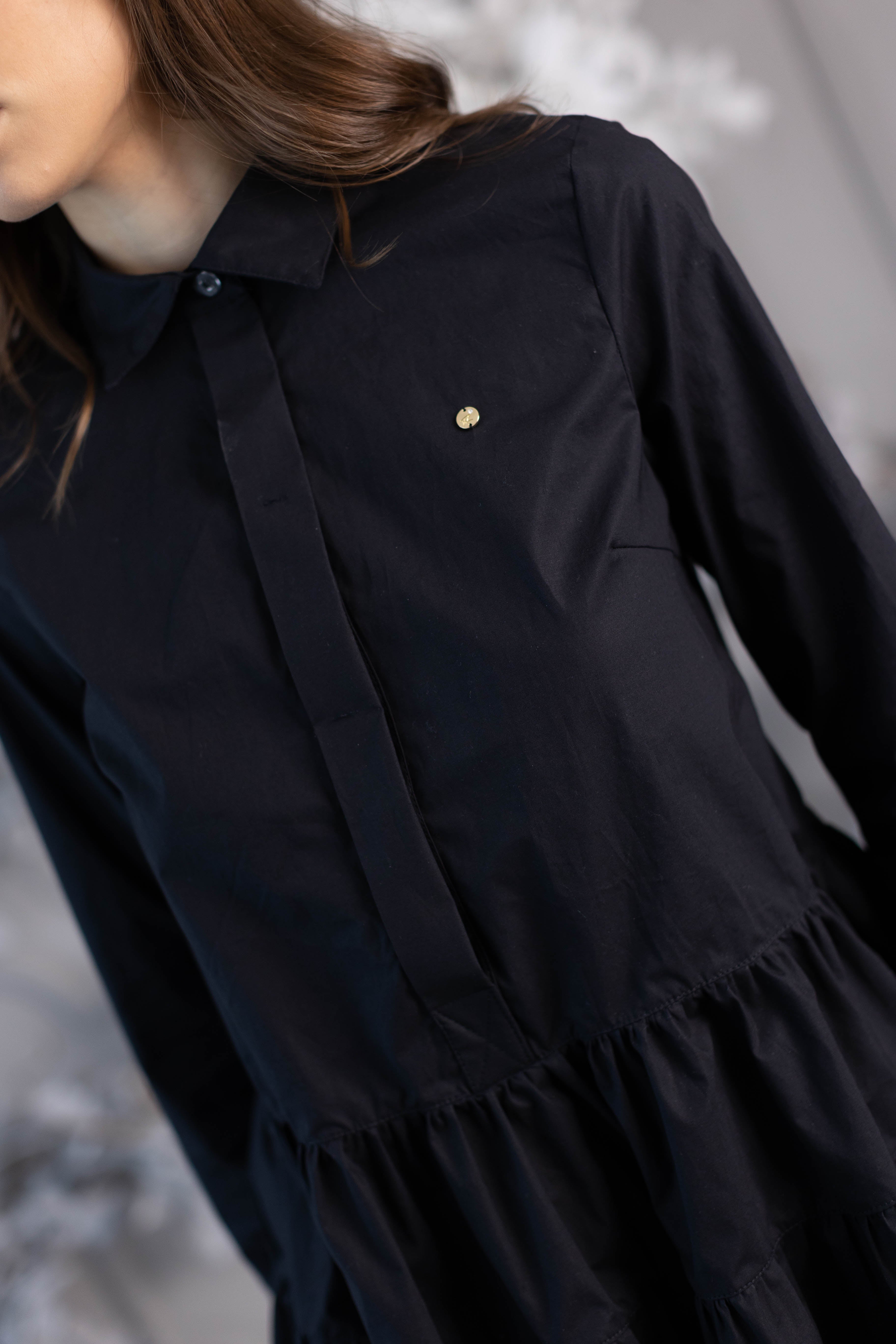 W. Black Shirt + Black Blouse Set 
