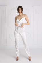 Load image into Gallery viewer, Set Satin Wave - White Long Pants with Top
