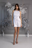 Short A-line Taffeta Dress White
