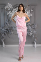 Load image into Gallery viewer, Set Satin Wave Set - Long Top with Baby Pink Long Pants