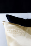 SET of 2 FeverLess Embroidered Pillowcases, made of Natural Mulberry Silk with a Golden Zipper.