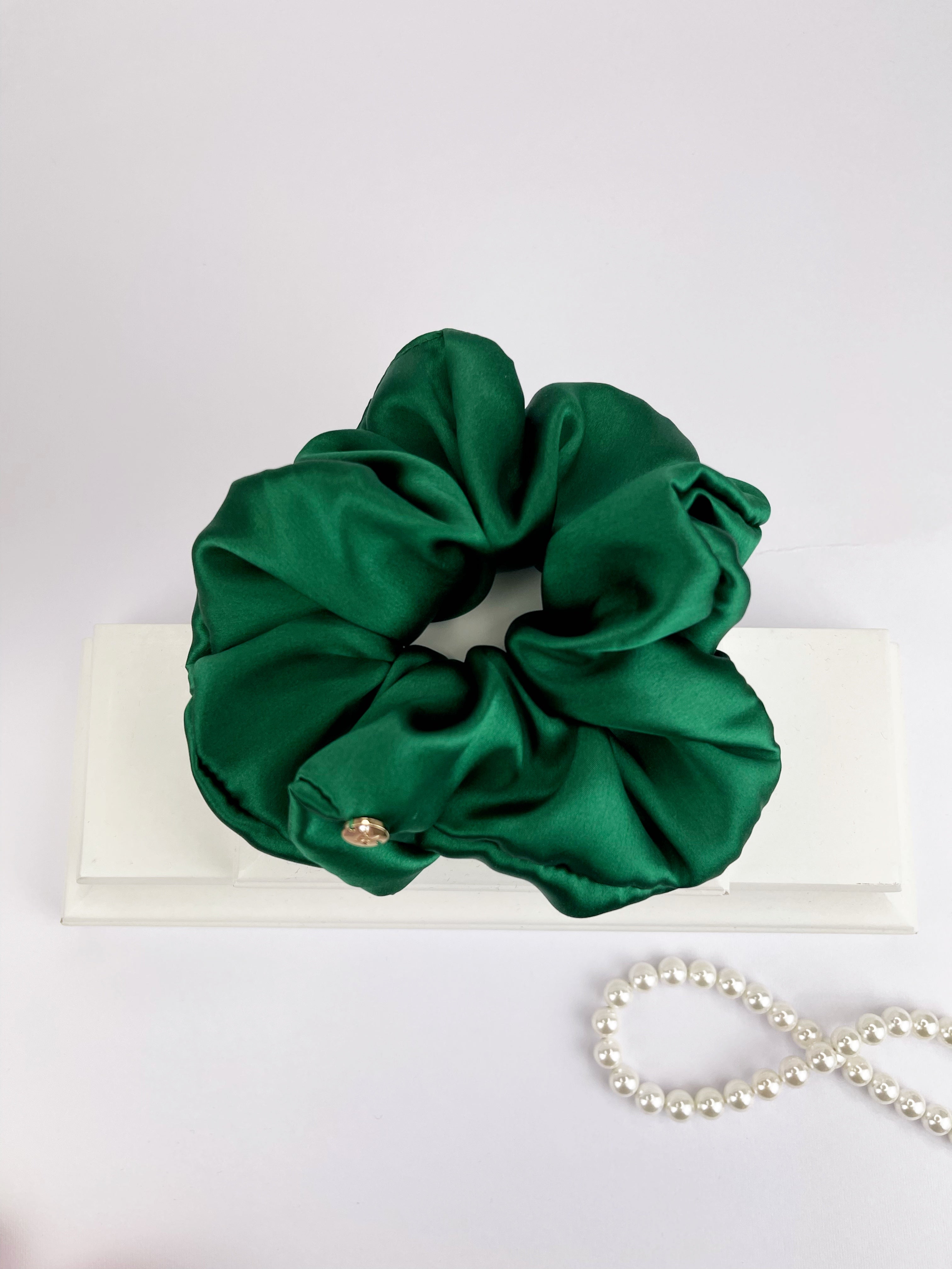1 Large Mulberry Natural Silk Scrunchie in various colors.