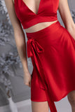 Falda cloche "Bailarina" conjunto satinado talla universal + bustier Varios colores