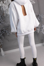 Load image into Gallery viewer, &quot;Blush&quot; Hoodie with Crystals, Open Back, and Bell Sleeves, White
