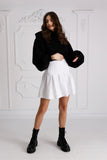 FeverLess Embroidered Short Tennis Skirt White