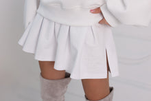 Load image into Gallery viewer, FeverLess Embroidered Short Tennis Skirt White
