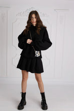 Load image into Gallery viewer, &quot;Blush&quot; Hoodie with Open Back and Bell Sleeves BLACK