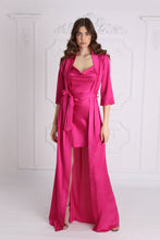 Load image into Gallery viewer, Satin Wave Long Robe Fuchsia