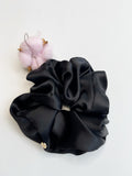1 Large Mulberry Natural Silk Scrunchie in various colors.
