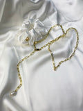 Natural Pearl Necklace by Shirley Navone with gold-plated metal details