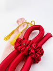 STANDARD Size Silk Heatless Curler with SILK Scrunchies Red