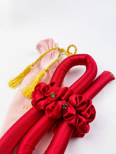Load image into Gallery viewer, STANDARD Size Silk Heatless Curler with SILK Scrunchies Red
