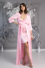 Load image into Gallery viewer, Long Baby Pink Satin Wave Robe