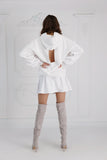 "Blush" Hoodie  with Open Back and Bell Sleeves WHITE