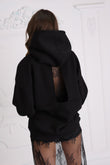 "Blush" Hoodie with Open Back and Bell Sleeves BLACK