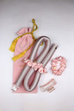 XXS Size Silk Heatless Curler with SILK Scrunchies Light Pink