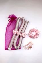 Load image into Gallery viewer, STANDARD Size Silk Heatless Curler with Satin Scrunchies Light Pink 
